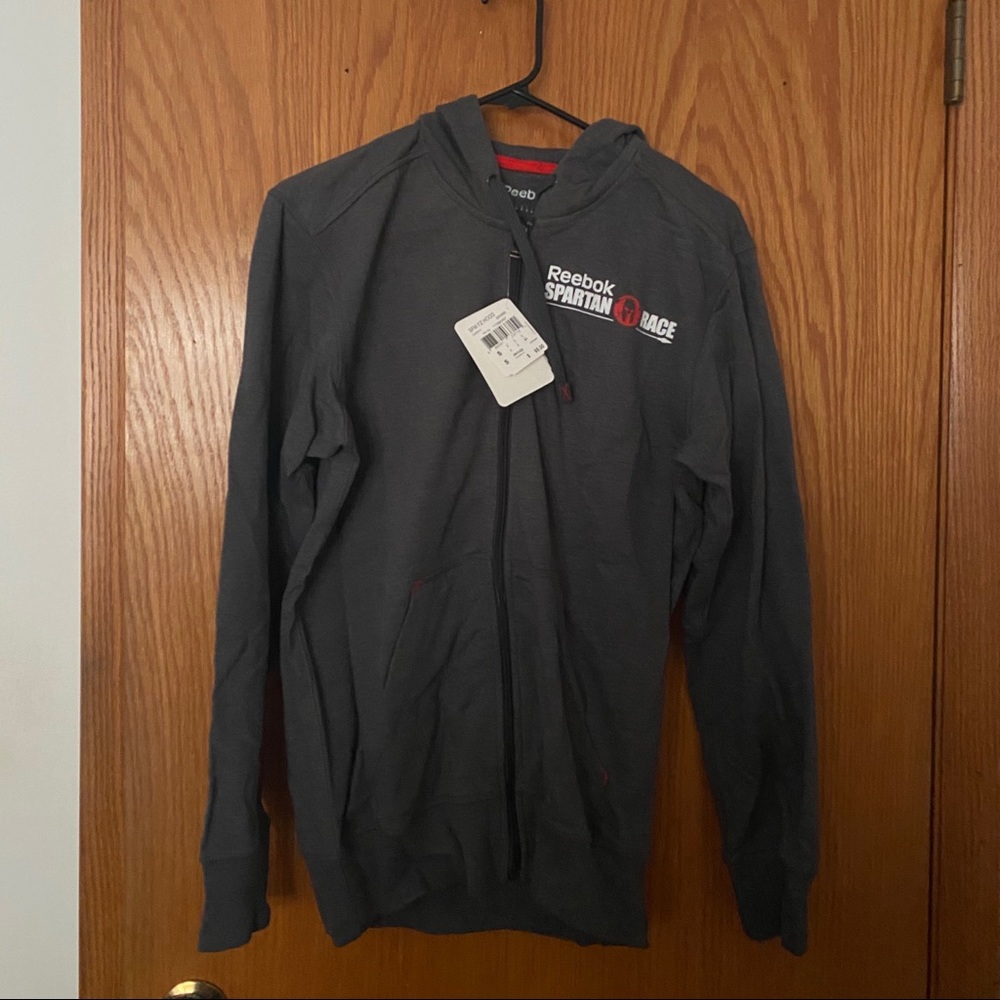 NEW gray unisex small Reebok Spartan Race hoodie